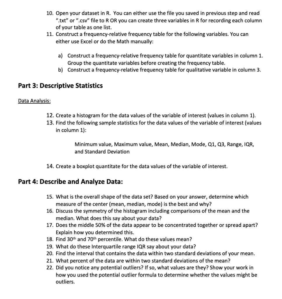 Statistical Data Analysis for Science Project 1 Data | Chegg.com