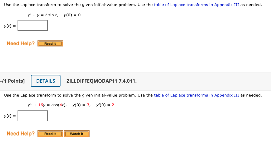 Solved Use the Laplace transform to solve the given | Chegg.com