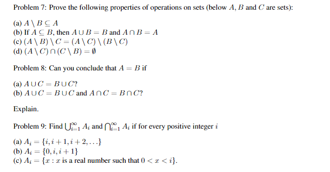 Solved Problem 7: Prove The Following Properties Of | Chegg.com