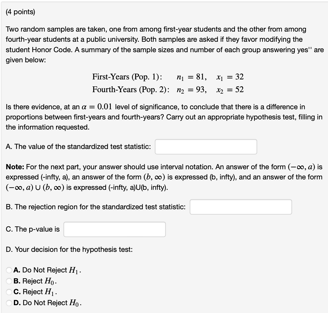 Solved Two random samples are taken, one from among | Chegg.com
