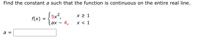 Solved Find the constant a such that the function is | Chegg.com