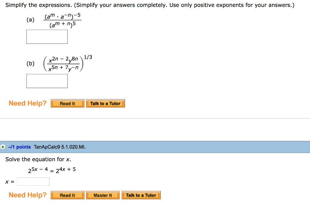 Solved Simplify the expressions. (Simplify your answers | Chegg.com