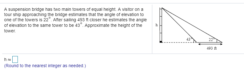 Solved A suspension bridge has two main towers of equal | Chegg.com