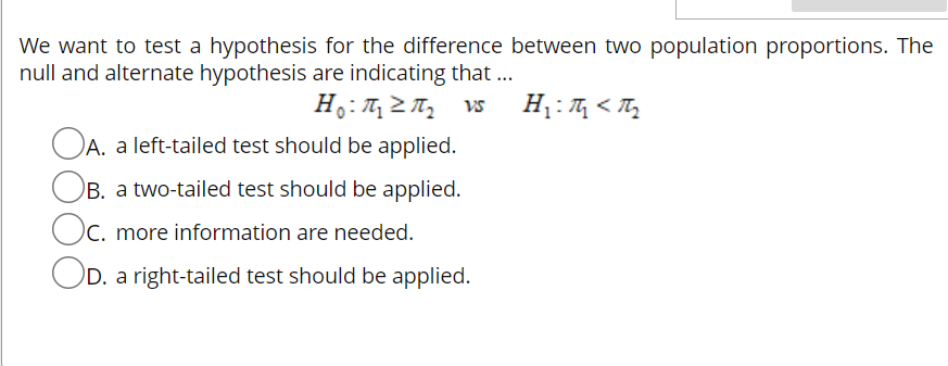 Solved We want to test a hypothesis for the difference | Chegg.com