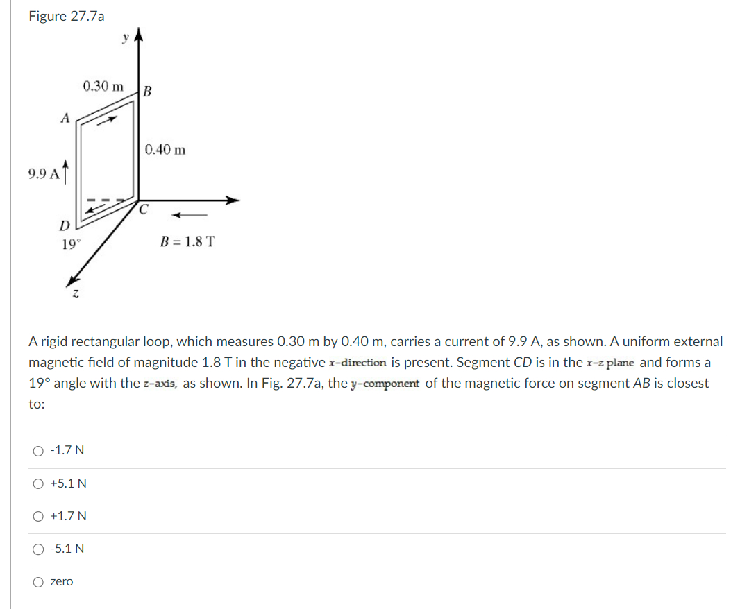 Solved Figure 277a A Rigid Rectangular Loop Which Measures 7101