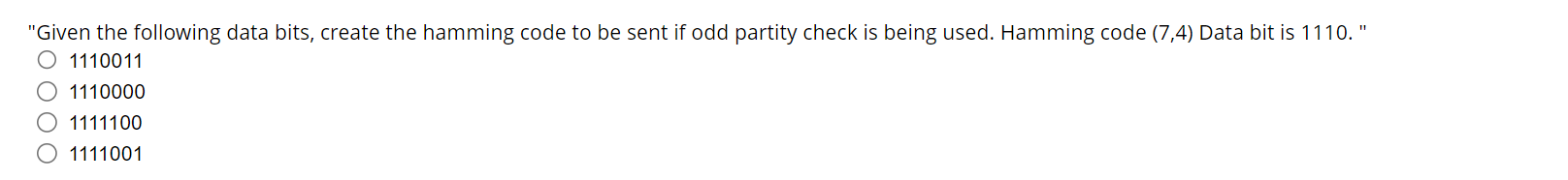 Solved "Given the following data bits, create the hamming | Chegg.com