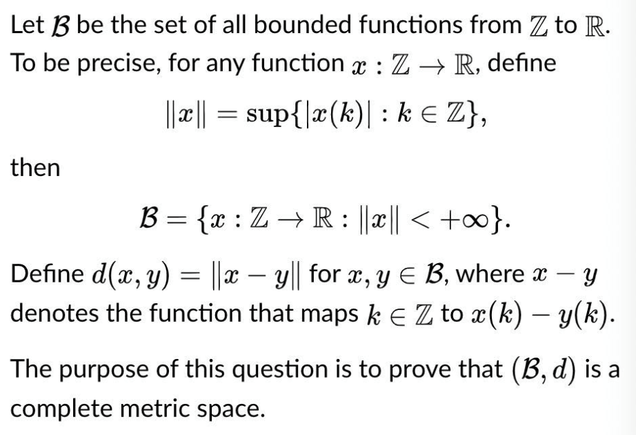 Solved Let B Be The Set Of All Bounded Functions From Z T Chegg Com