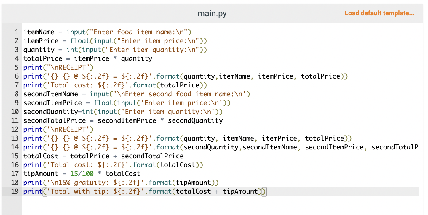 Solved Debug my Python code. I'm really close to the right | Chegg.com