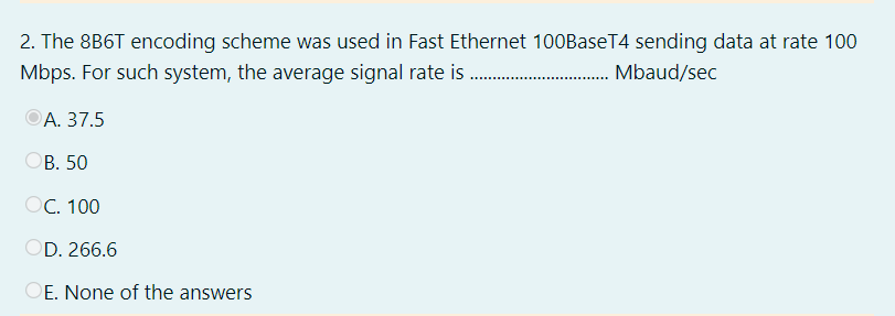 Solved 2. The 8B6T encoding scheme was used in Fast Ethernet | Chegg.com