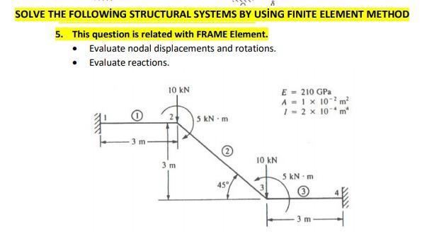 Solved SOLVE THE FOLLOWİNG STRUCTURAL SYSTEMS BY USİNG | Chegg.com