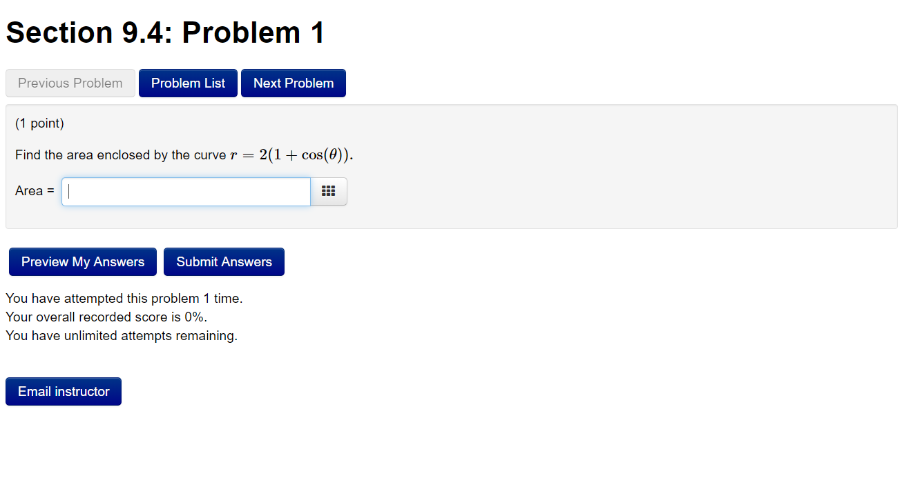 Solved Section 9.4: Problem 1 Previous Problem Problem List | Chegg.com
