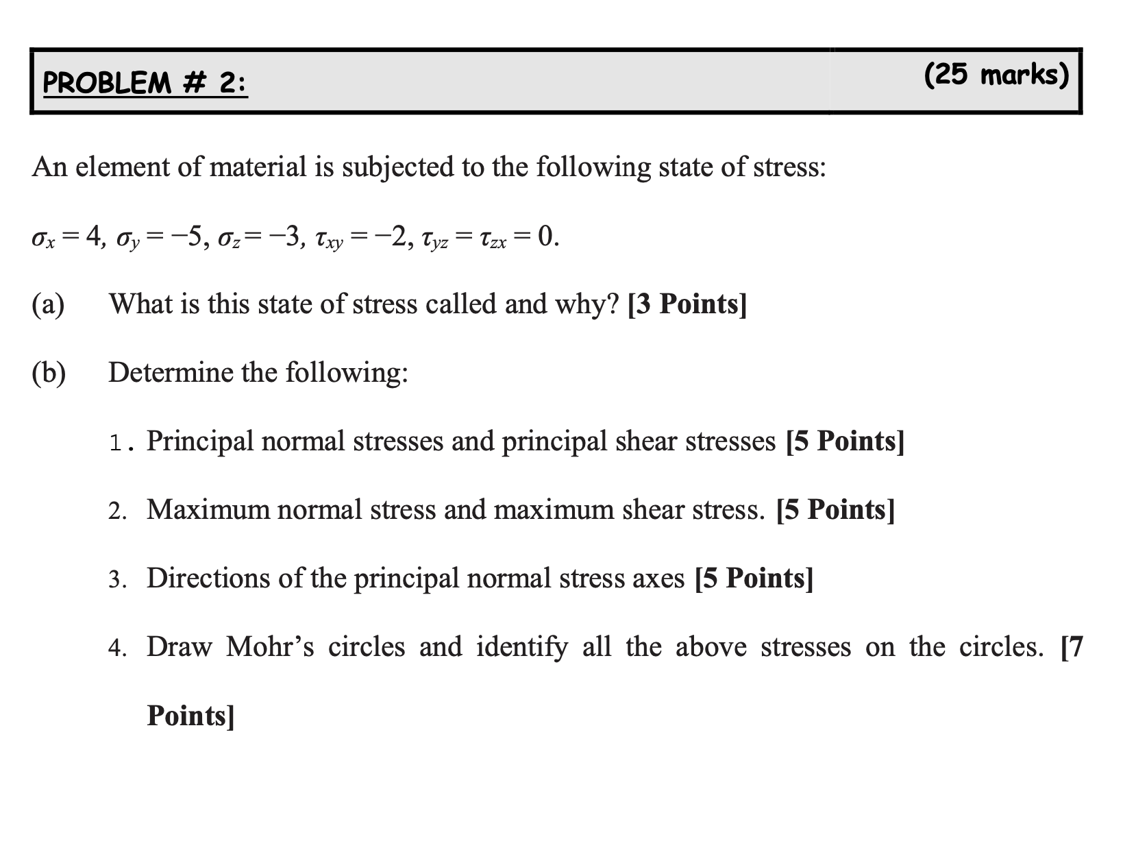 Solved An element of material is subjected to the following | Chegg.com