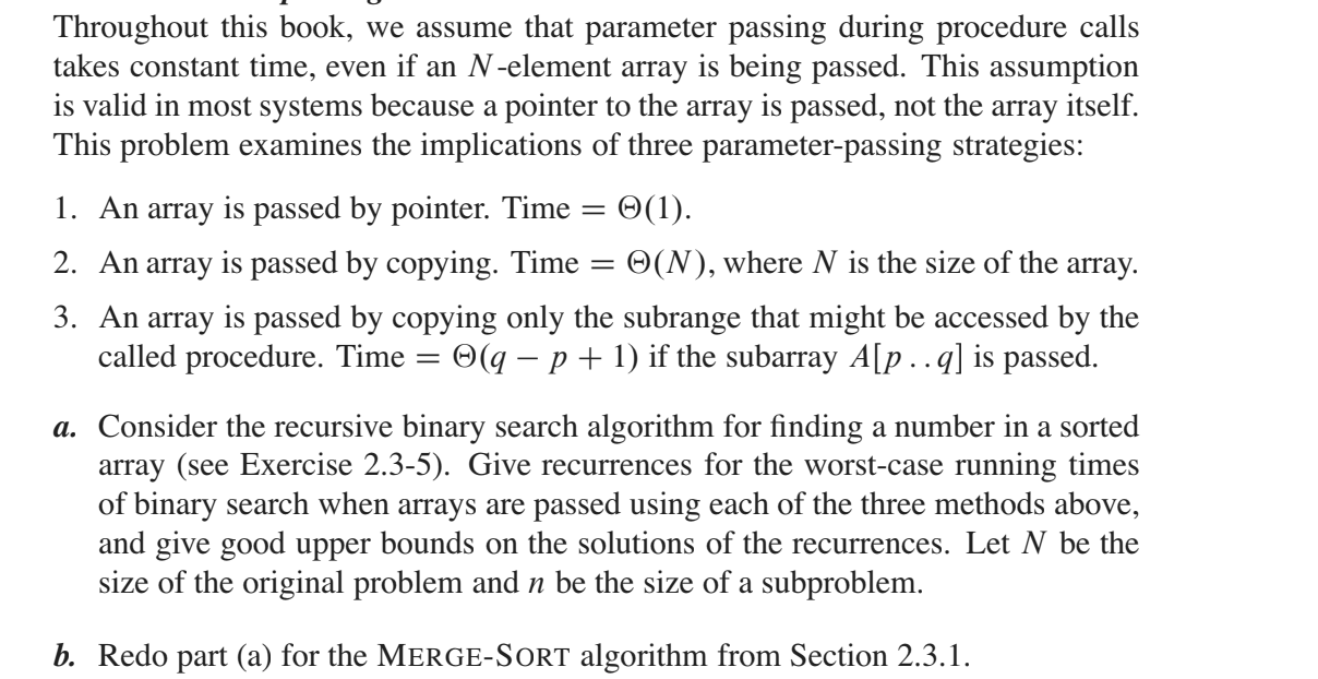 Solved Throughout this book, we assume that parameter | Chegg.com