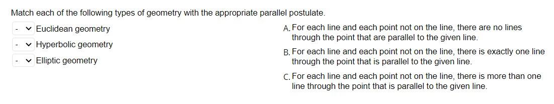 Solved Match each of the following types of geometry with | Chegg.com