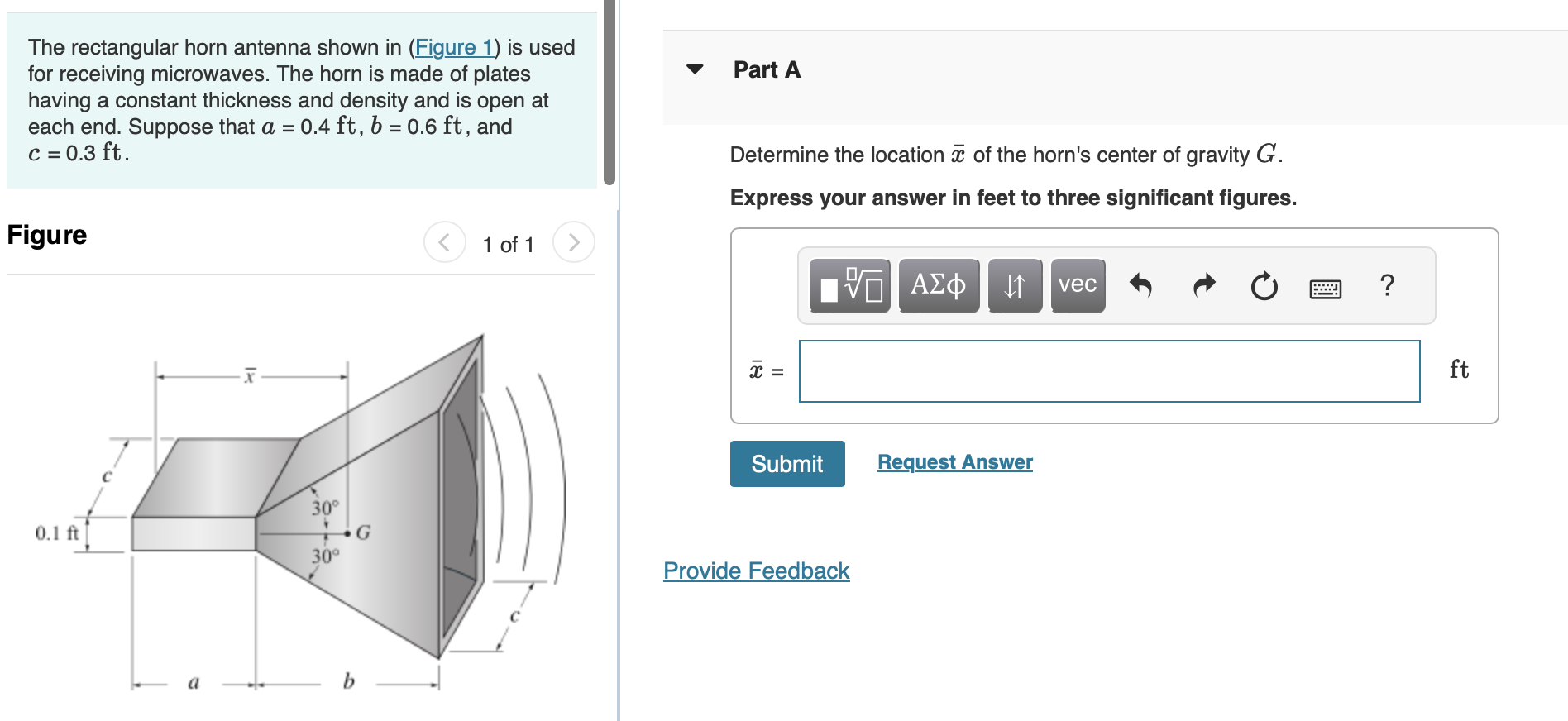 Solved The Rectangular Horn Antenna Shown In Is Used For | Chegg.com