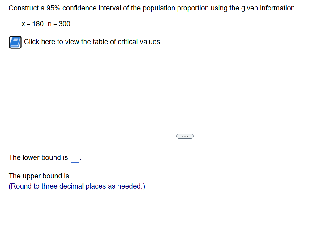 Solved Construct A 95% Confidence Interval Of The Population | Chegg.com