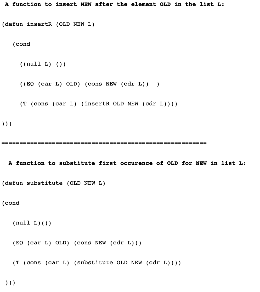 I need help correcting these LISP functions based on | Chegg.com
