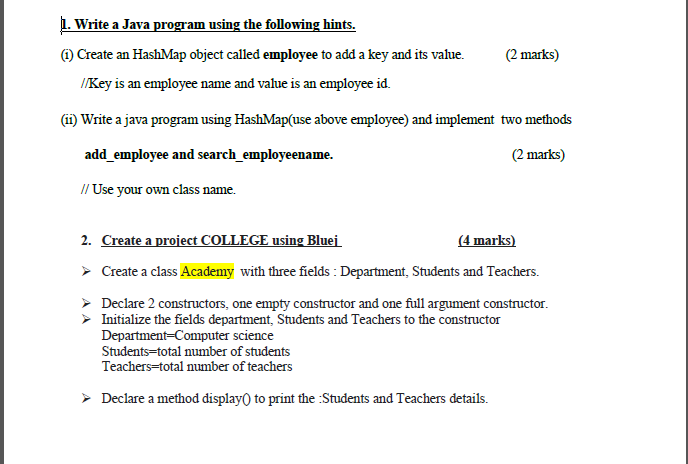 Solved 1. Write a Java program using the following hints. | Chegg.com