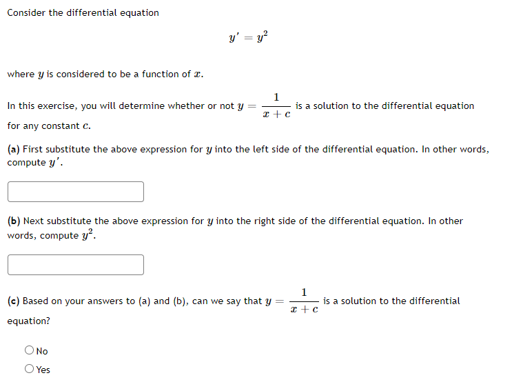 Solved Consider the differential equation y' = y2 where y is | Chegg.com