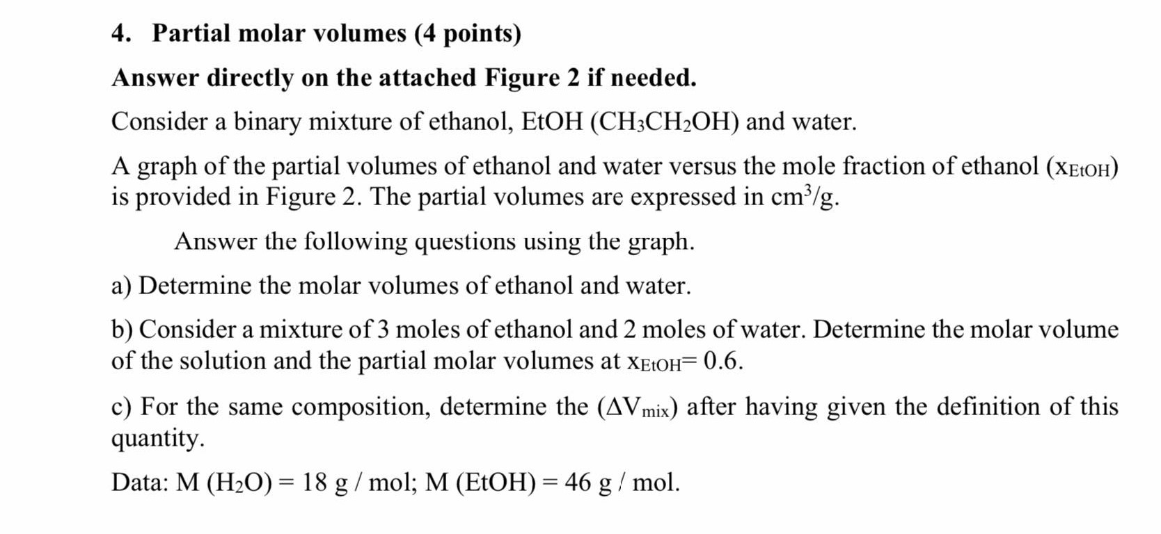 Solved Figure 24. Partial Molar Volumes (4 Points) Answer | Chegg.com