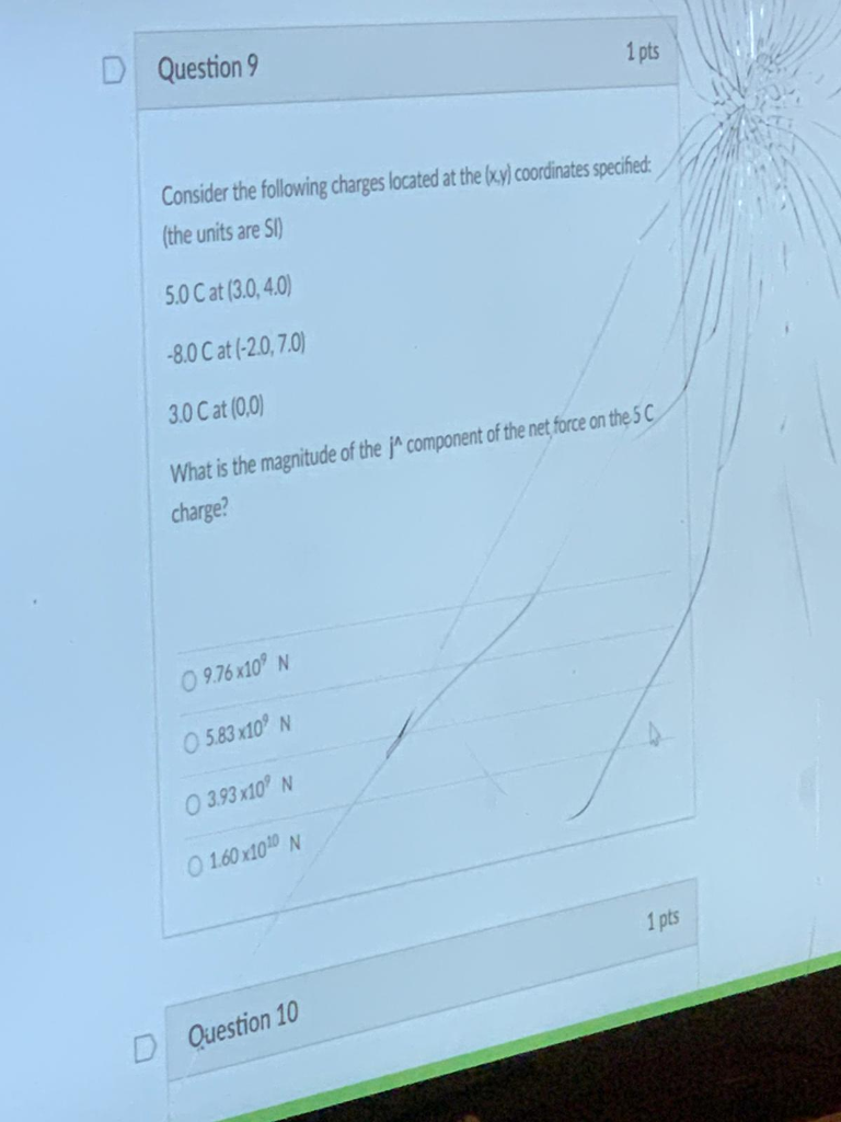 Solved 1 pts Question 9 Consider the following charges | Chegg.com