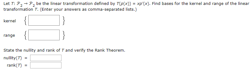 Solved Let T: P2 → P2 be the linear transformation defined | Chegg.com