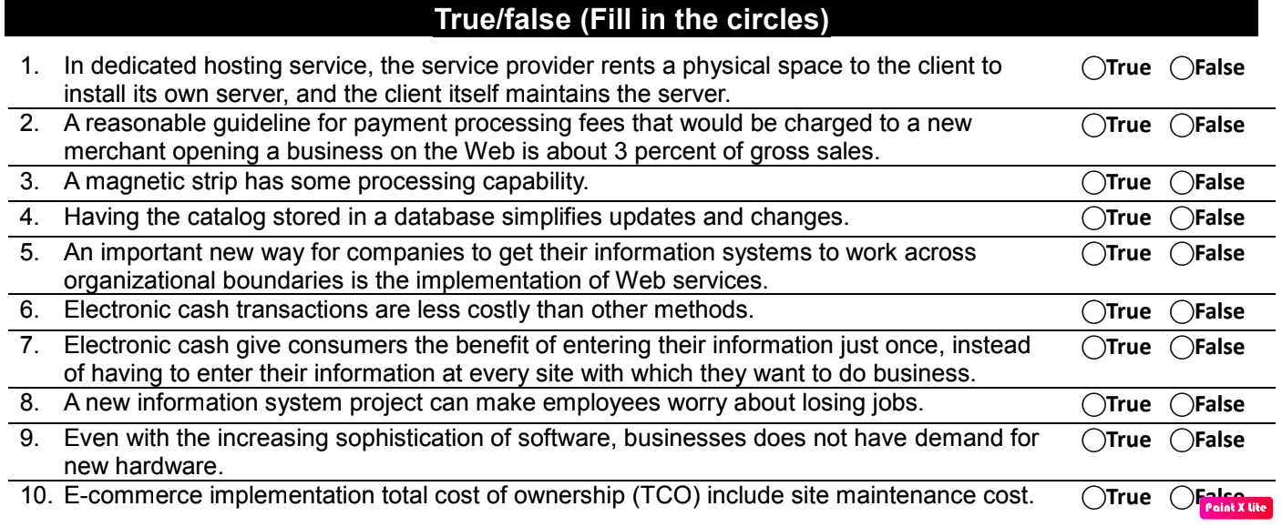 Solved True/false (Fill in the circles) | Chegg.com