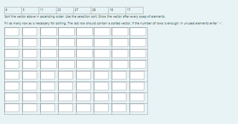 2 3 assignment vector sorting