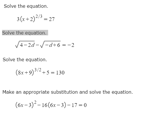 Solved Solve the equation. 3(x+2)2/3 = 27 Solve the | Chegg.com