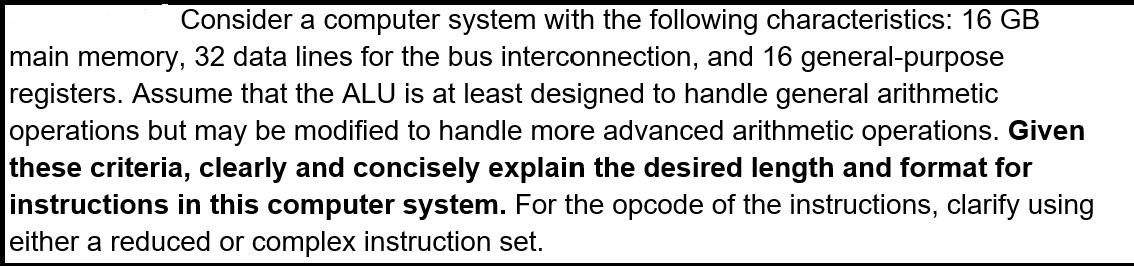 Consider A Computer System With The Following | Chegg.com