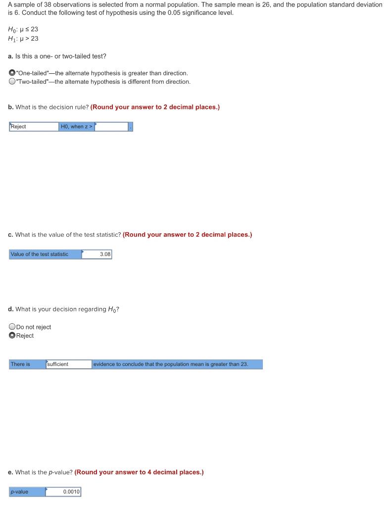 Solved A Sample Of 38 Observations Is Selected From A Normal | Chegg.com