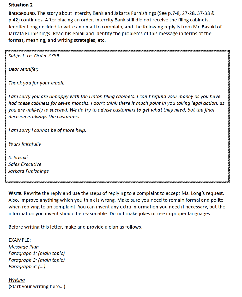 Solved Situation 2 BACKGROUND. The story about Intercity | Chegg.com