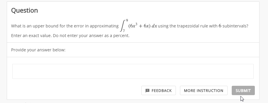 Solved Question What is an upper bound for the error in | Chegg.com