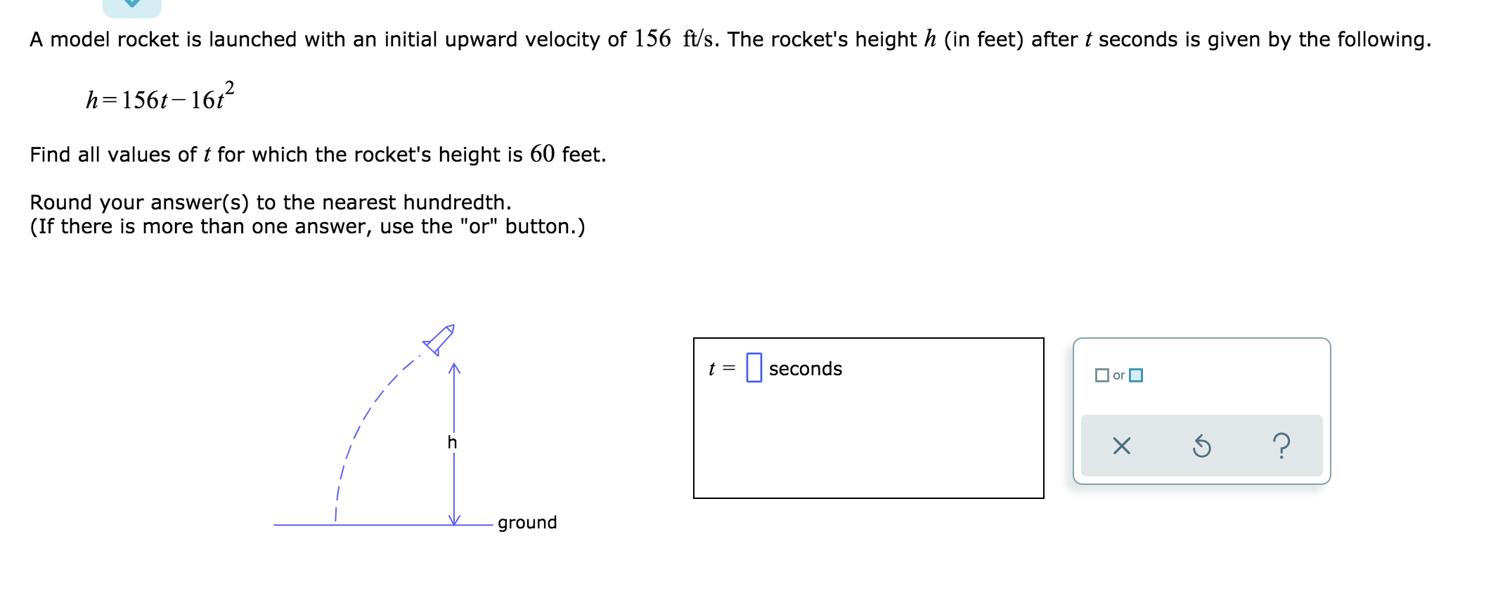 Solved A model rocket is launched with an initial upward