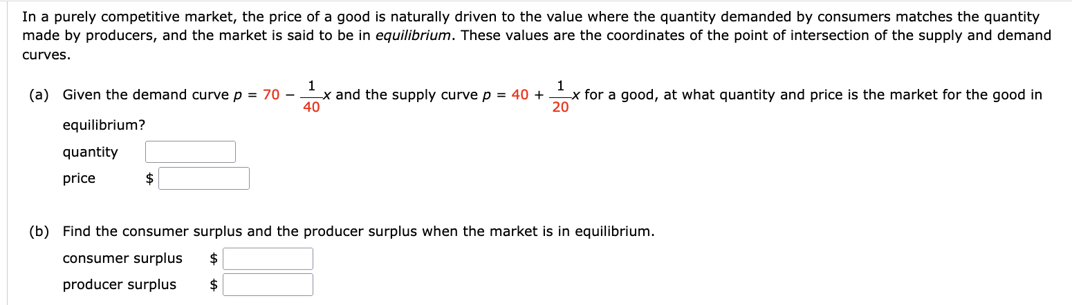 Solved In a purely competitive market, the price of a good | Chegg.com