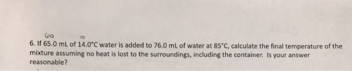 Solved 6. If 65.0 mL of 14.0