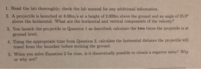Solved 1. Read the lab thoroughly; check the lab manual for | Chegg.com