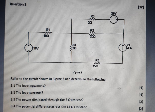 Solved Question 3 (12) 150 Figure 3 Refer to the circuit | Chegg.com