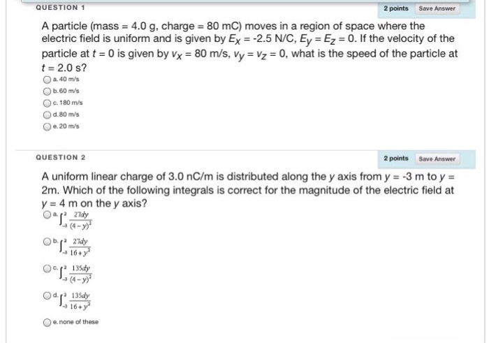 Solved QUESTION 1 2 points Save Answer A particle (mass 4.0 | Chegg.com