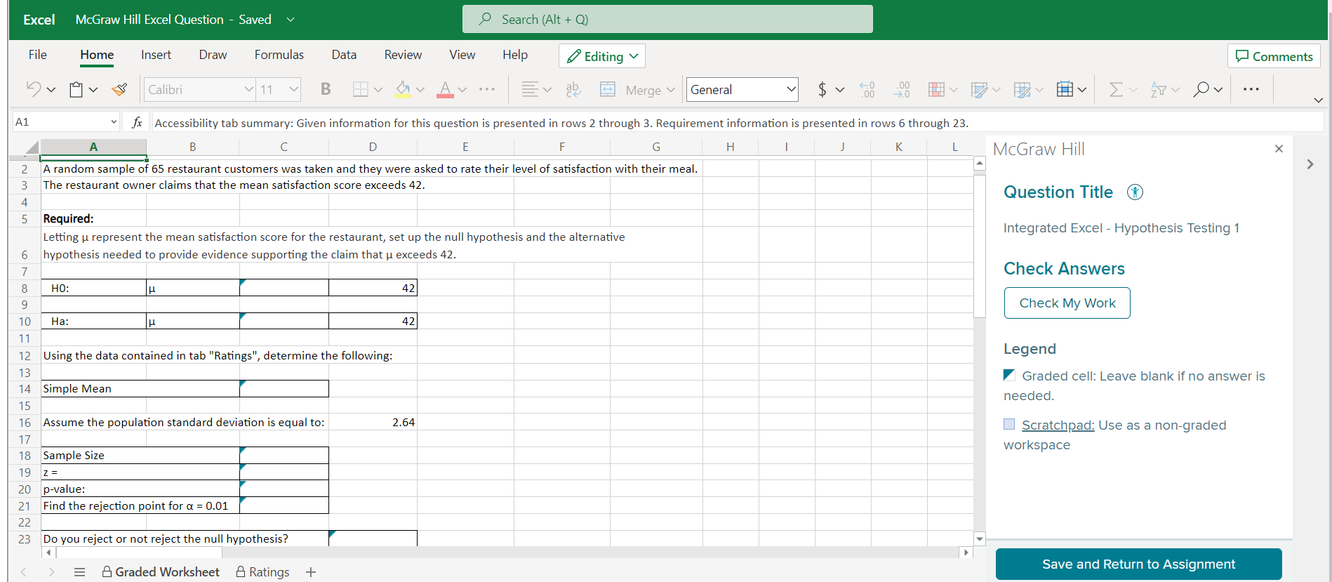 Solved Excel McGraw Hill Excel Question - Saved O Search | Chegg.com