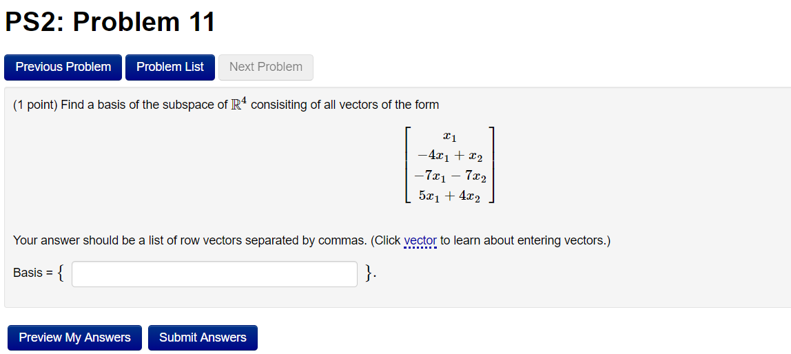 Solved PS2: Problem 11 Previous Problem Problem List Next | Chegg.com