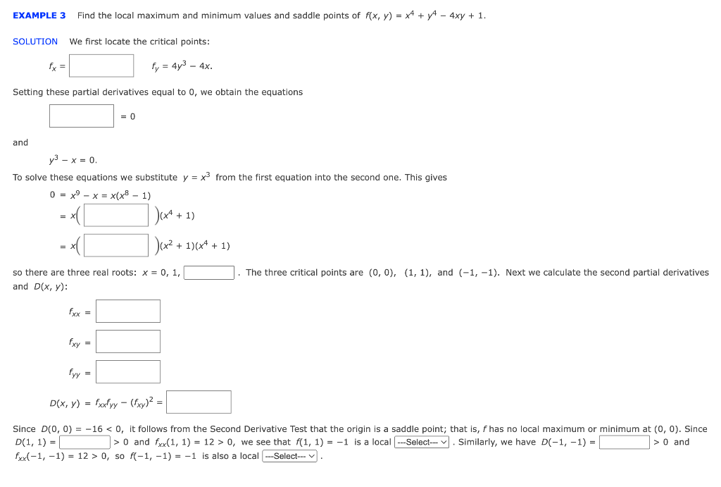 Solved EXAMPLE 3 Find the local maximum and minimum values | Chegg.com