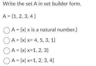write in set builder form questions