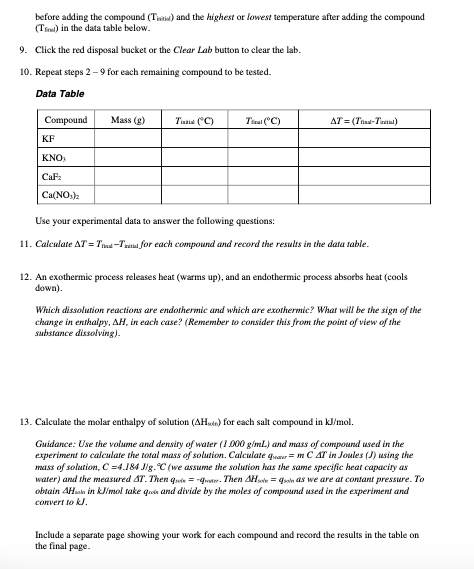 Solved 3-13: The Balance Between Enthalpy and Entropy For | Chegg.com