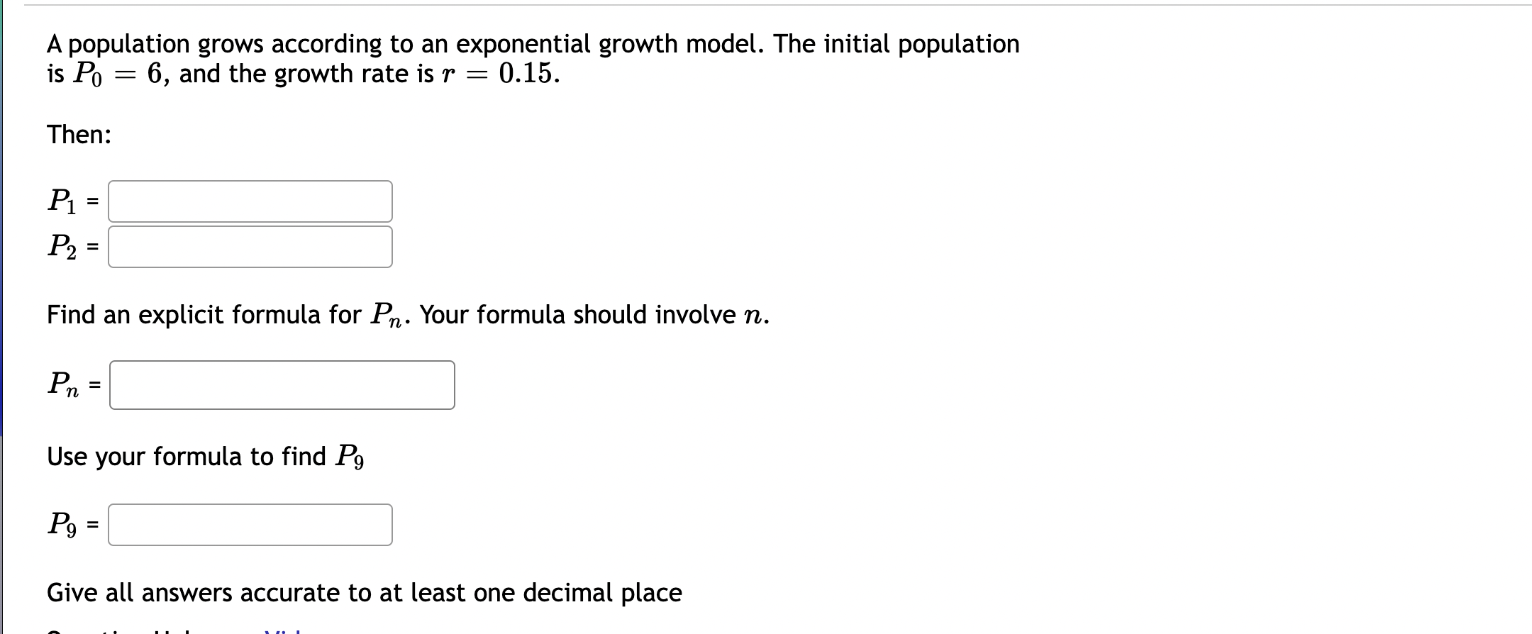 Solved A population grows according to an exponential growth | Chegg.com