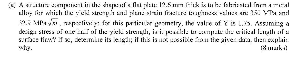 Solved (a) A structure component in the shape of a flat | Chegg.com