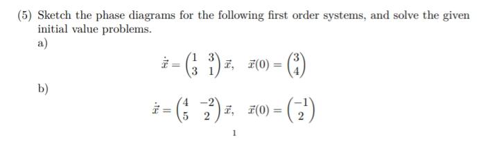 Solved ANSWER PART A AND B. Sketch the phase diagrams for | Chegg.com