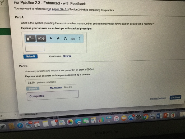 define the mass number of an element and write down its symbol