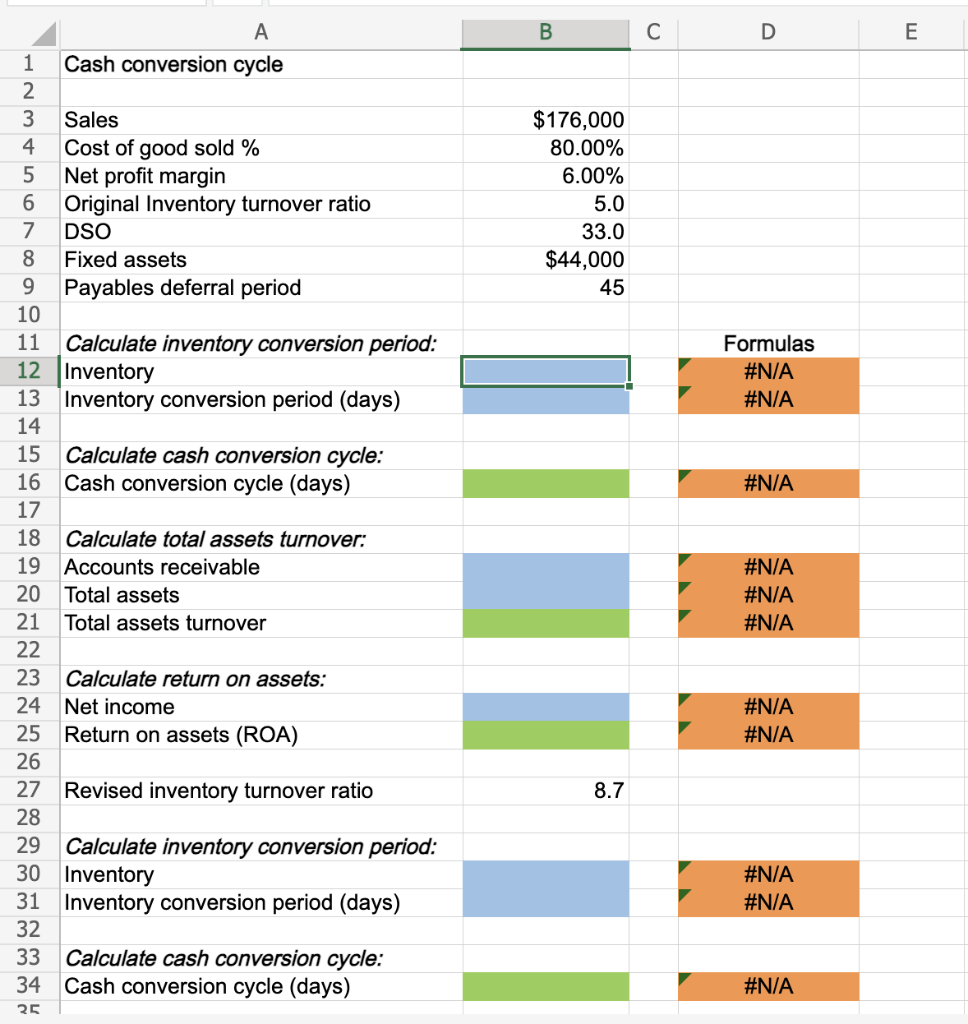 Solved excel online structured activity cash conversion chegg