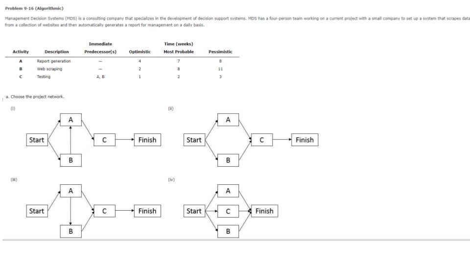 Problem 9-16 (Algorithmic) From A Collection Of | Chegg.com